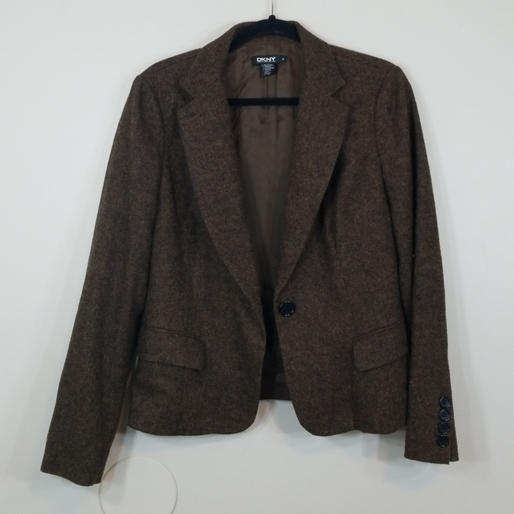 DKNY Wool Brown Blazer